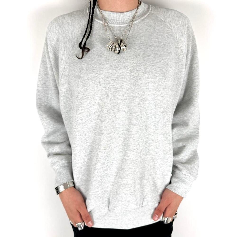 Vintage 90s rare archive baggy faded grey y2k skater grunge crewneck